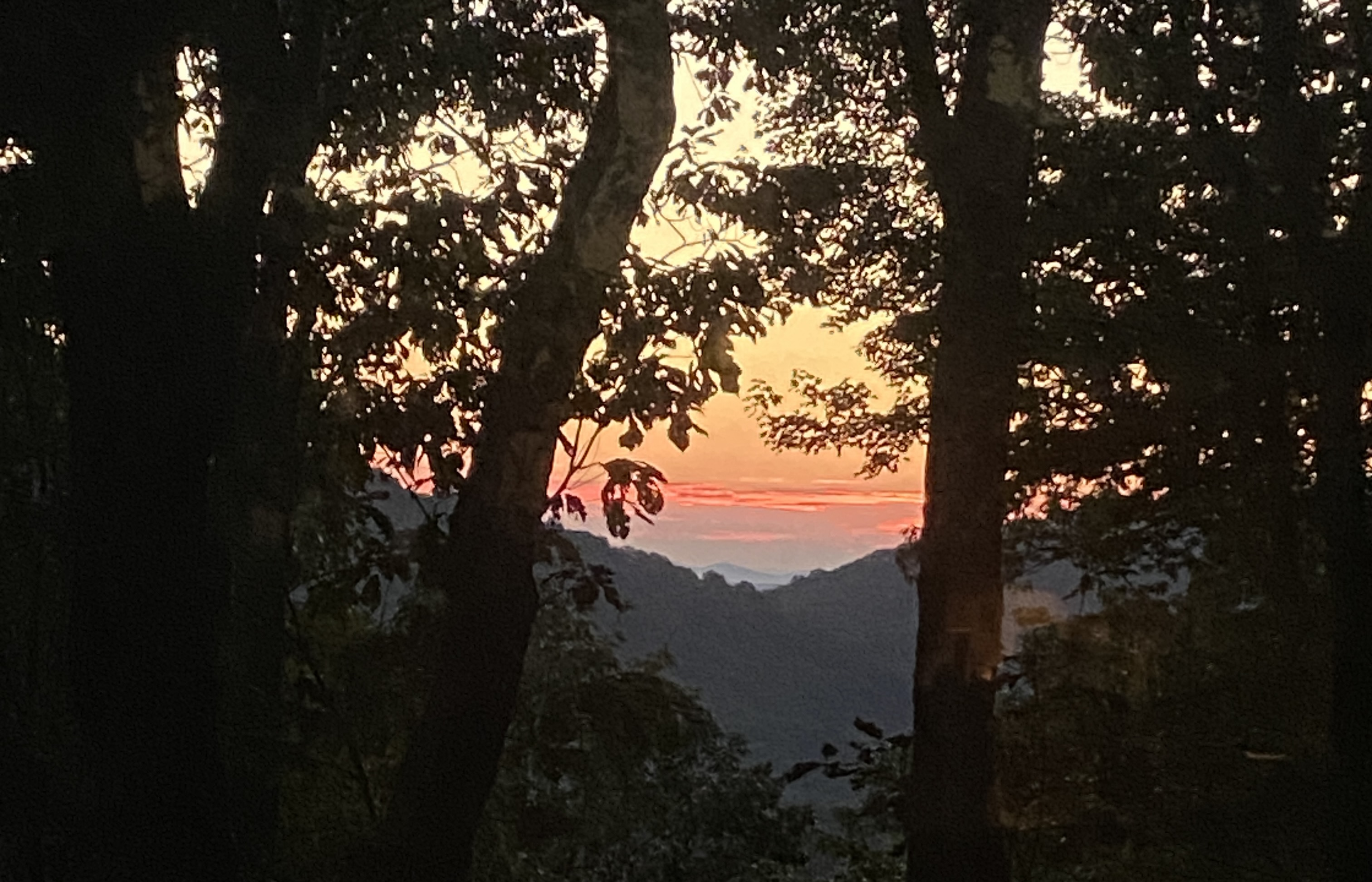 Sunrise from our cabin in Big Canoe